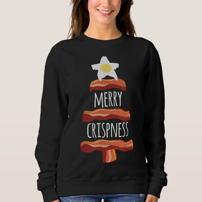 Merry Crispness Julafton Bacon Julgran T Shirt (Framsida)