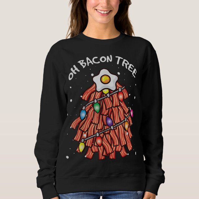 Merry Crispness Oh Bacon Träd BBQ Ugly jul S T Shirt (Framsida)