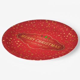 Merry Cristmas Label Papper Plate