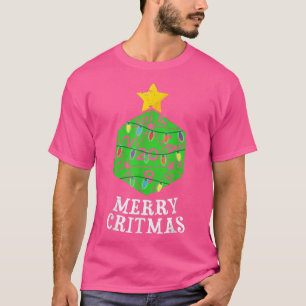 Merry Critmas 20 Sided Dice RPG-Helgdag - jul  T Shirt