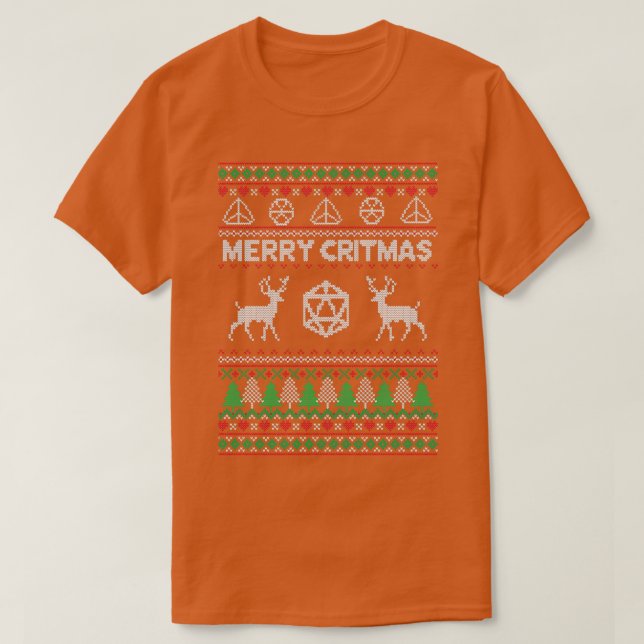 Merry Critmas DND Ugly Sweater DND T Shirt (Design framsida)
