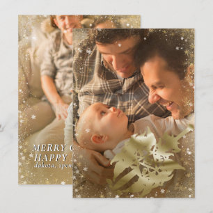 Merry Critmas Guld Fantasy Tabletop PnP 2-Photo Julkort