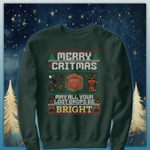 Merry Critmas Loot Drop   Archer Ugly Sweater Lång Ärmad Tröja