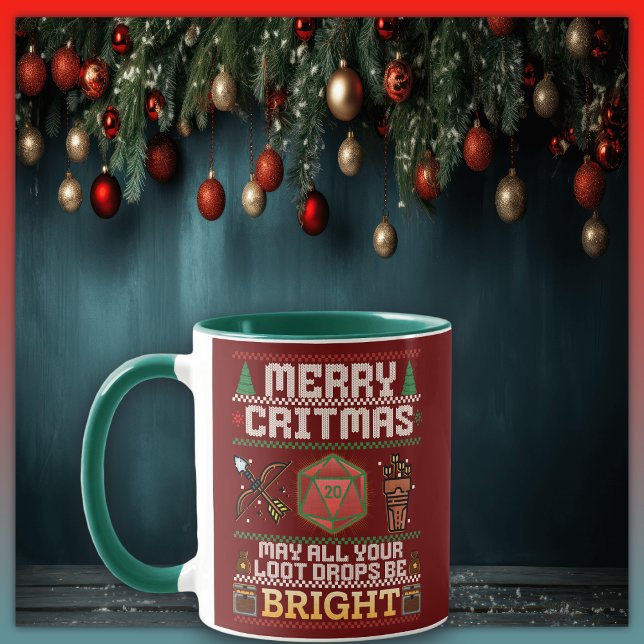 Merry Critmas Loot Drop | Archer Ugly Sweater Mugg (Skapare uppladdad)
