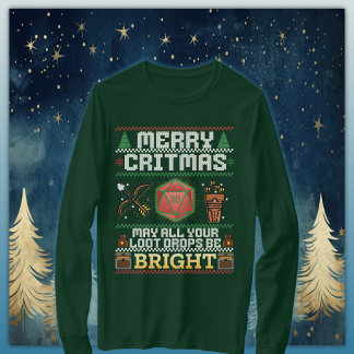 Merry Critmas Loot Drop | Archer Ugly Sweater T Shirt