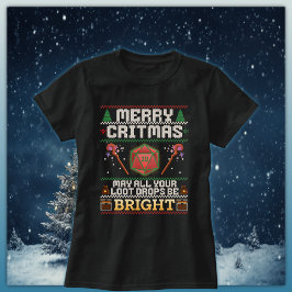 Merry Critmas Loot Drop | Healer Ugly Sweater T Shirt