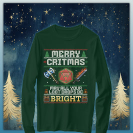 Merry Critmas Loot Drop | Varrior Ugly Sweater T Shirt