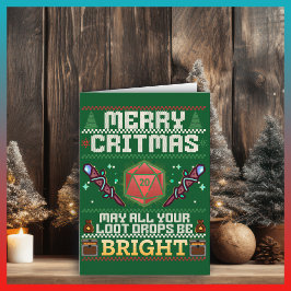 Merry Critmas | Mage Ugly Sweater Design Blank Kort