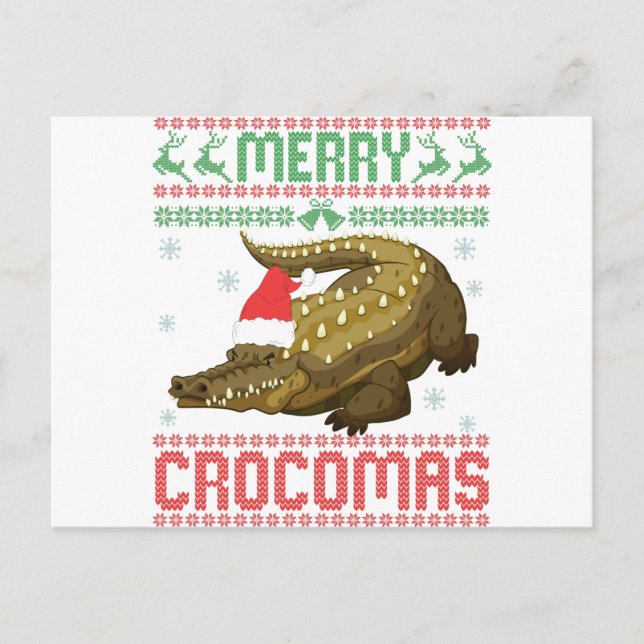 Merry Crocomas Funny Ugly julsötare Vykort (Framsida)