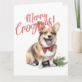 Merry Crogmas Hundar Djur älskare jul Hund Kort