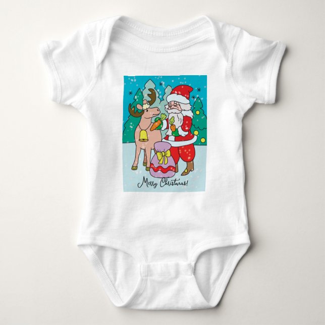 Merry Crostmas, Jultomten T Shirt (Framsida)