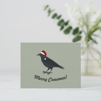 Merry Crowmas-Helgdag för julgranar, vykort för Kr