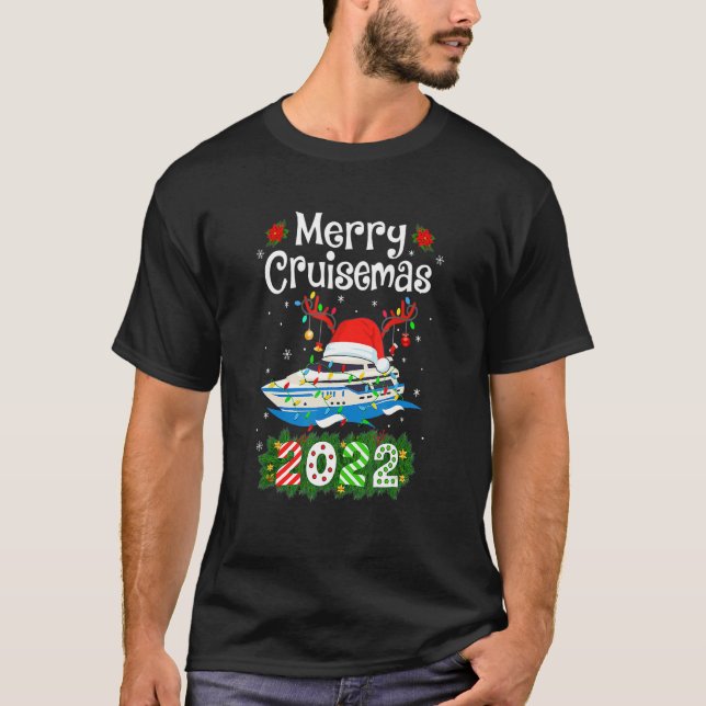 Merry Cruisemas 2022 Christmas Santa Reindeer Crui T Shirt (Framsida)