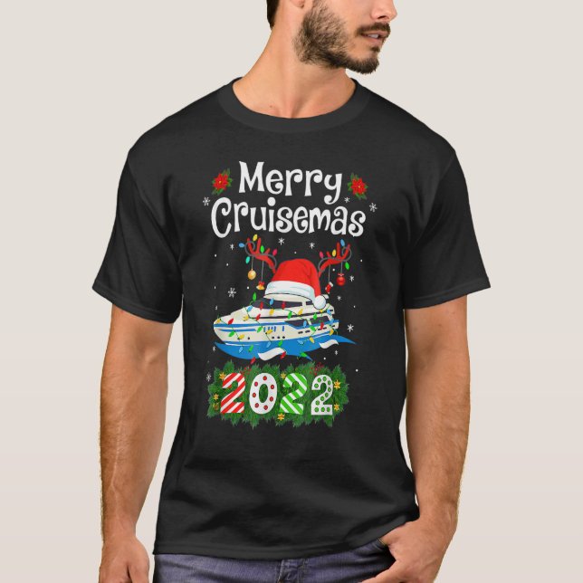 Merry Cruisemas 2022 Christmas Santa Reindeer Crui T Shirt (Framsida)