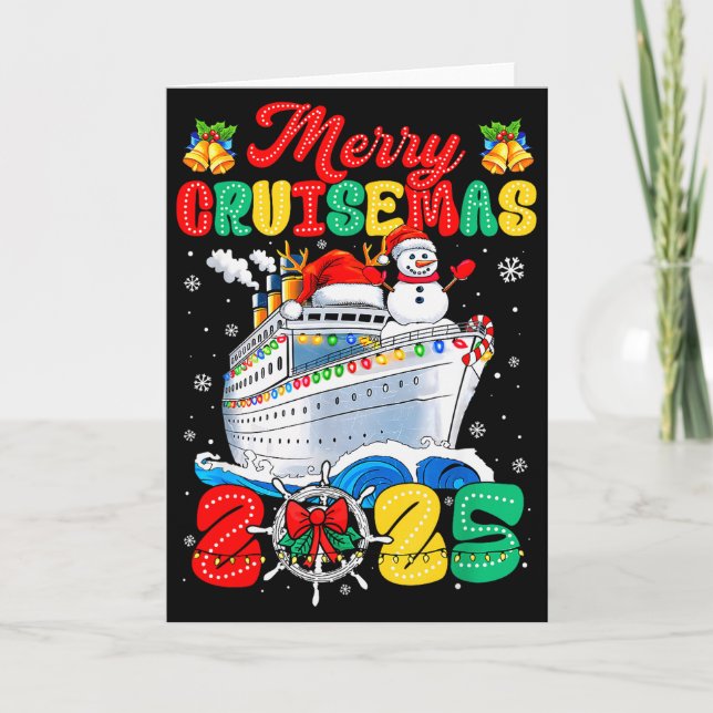 Merry Cruisemas 2025 Christmas Santa Groovy Cruise Kort (Framsida)