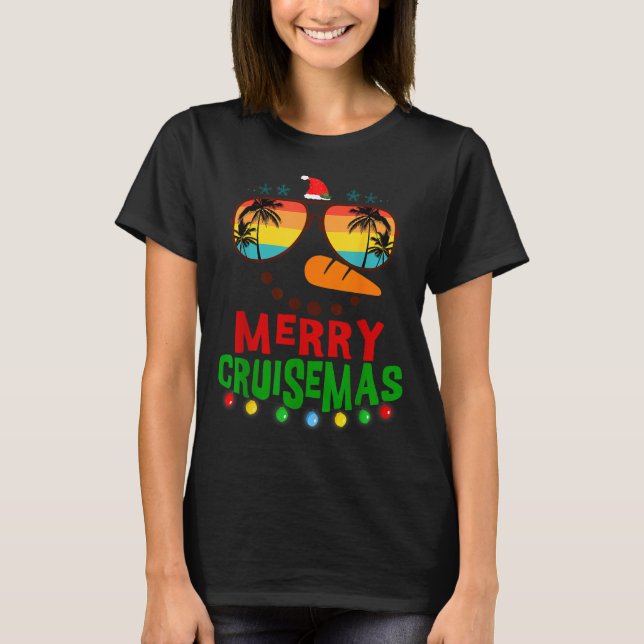 Merry Cruisemas 2025 Christmas Santa Snowman Cruis T Shirt (Framsida)