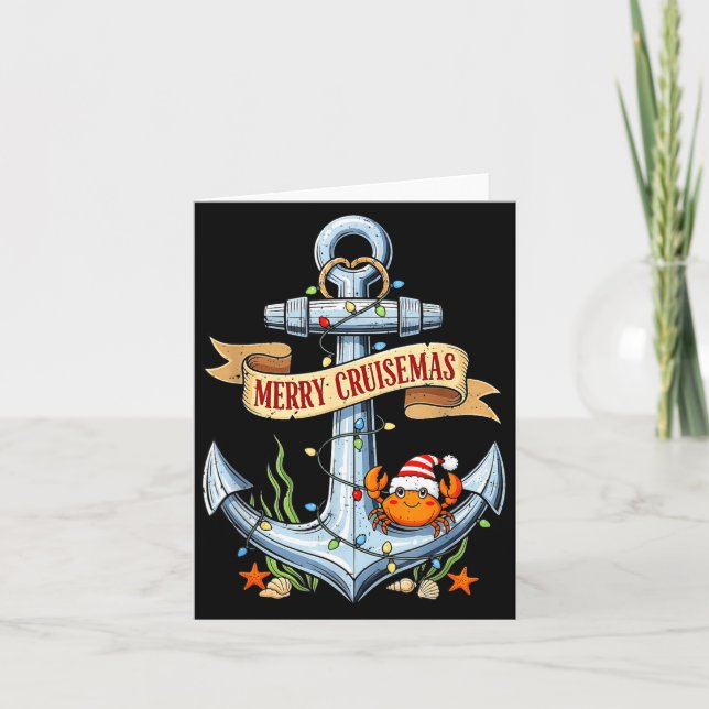 Merry Cruisemas 2025 Nautical Cruise Christmas Fam Kort (Framsida)