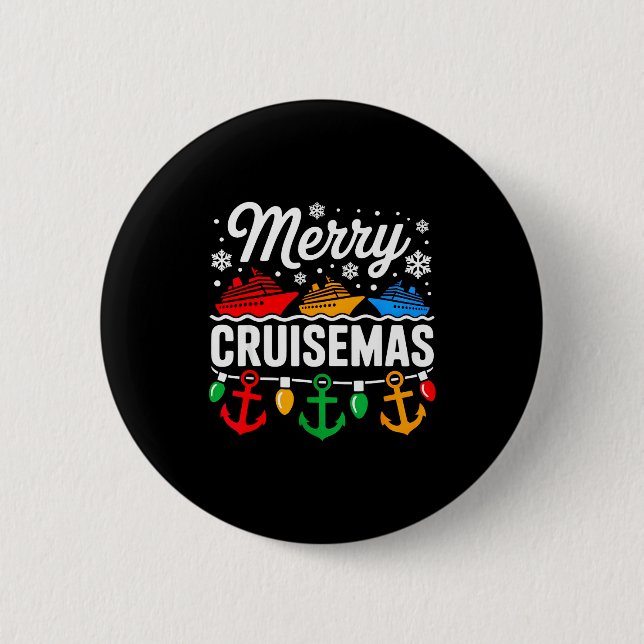 Merry Cruisemas Christmas Family Cruisin Funny Cru Knapp (Framsida)
