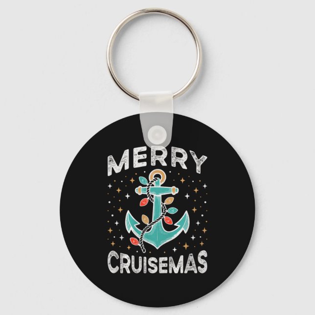 Merry Cruisemas Cruise Christmas Light Matching Fa Nyckelring (Framsida)