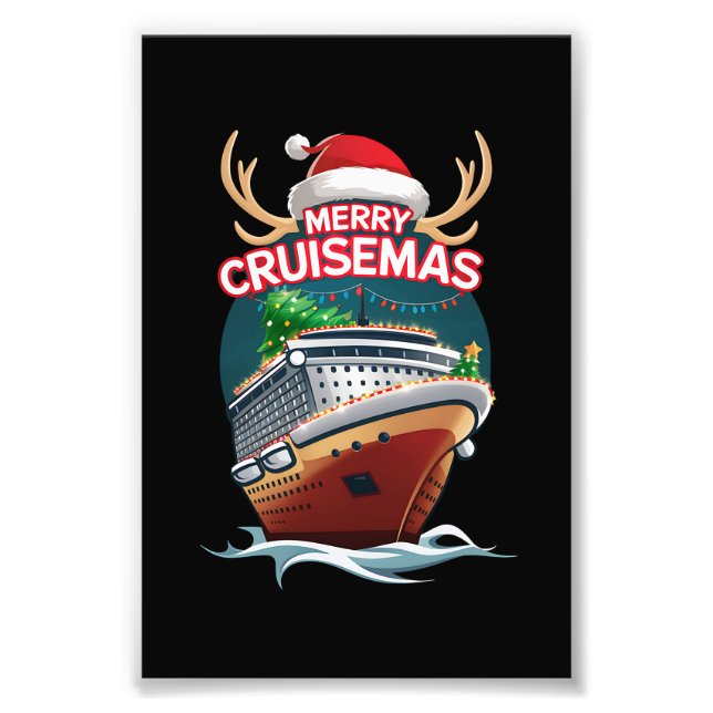 Merry Cruisemas Cruise Frakt Family julfjällnyj Fototryck (Framsidan)