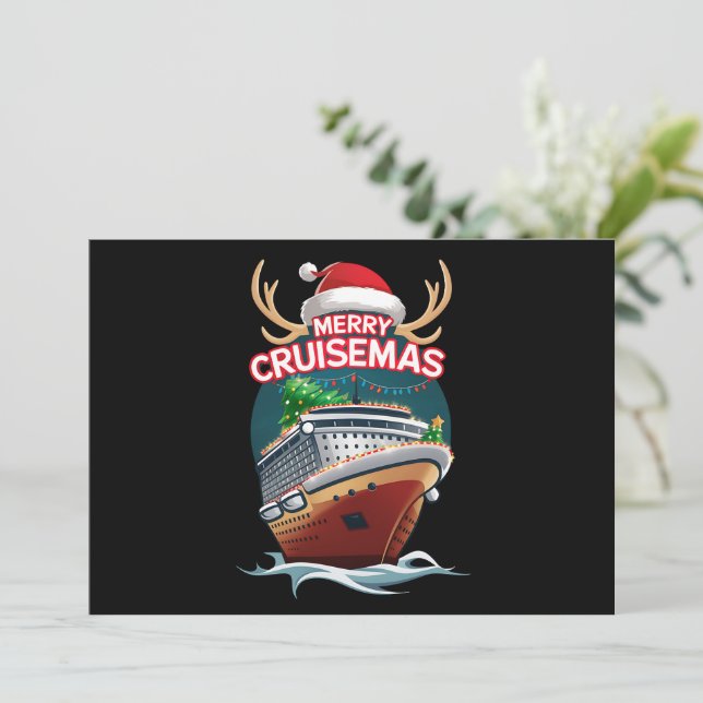 Merry Cruisemas Cruise Frakt Family julfjällnyj Julkort (Stående Fram)