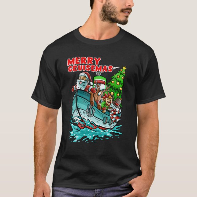 Merry Cruisemas Cruise Frakt Jultomten jul T Shirt (Framsida)