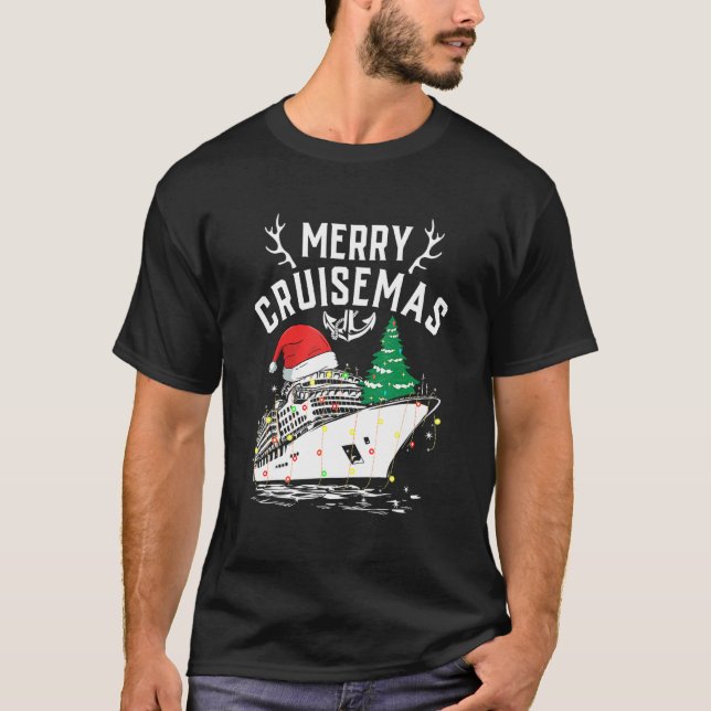 Merry Cruisemas Cruise Ship Family Christmas T Shirt (Framsida)