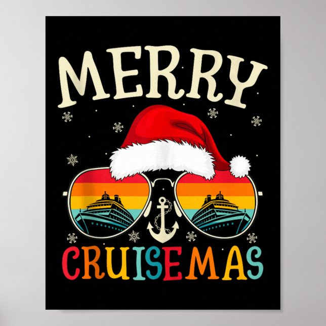Merry Cruisemas Cruise Ship Vacation Cruising Chri Poster (Framsidan)