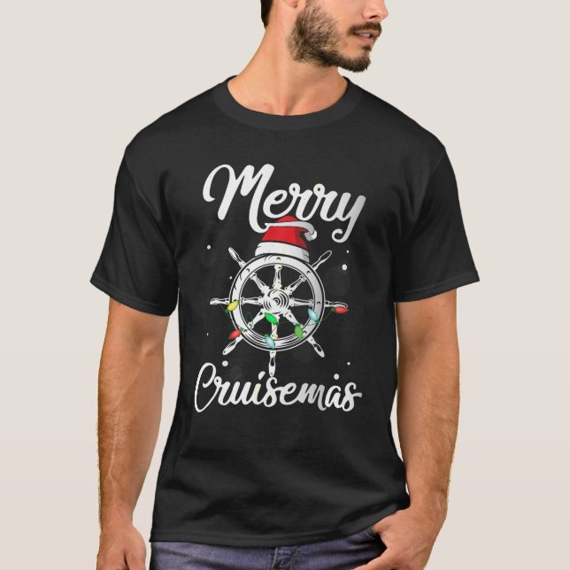 Merry Cruisemas Family Cruise jul Funny Boat T Shirt (Framsida)
