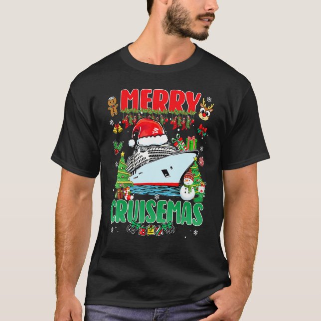 Merry Cruisemas Family Cruise Santa Christmas 2022 T Shirt (Framsida)