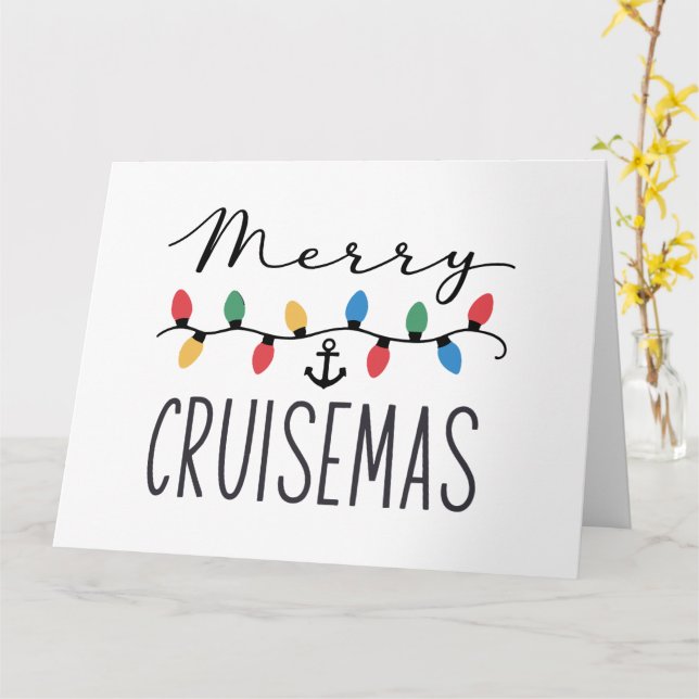 Merry Cruisemas Family jul Cruise Resa Kort (Gul blomma)