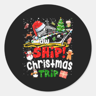 Merry Cruisemas Funny Cruise Frakt Family jul Runt Klistermärke
