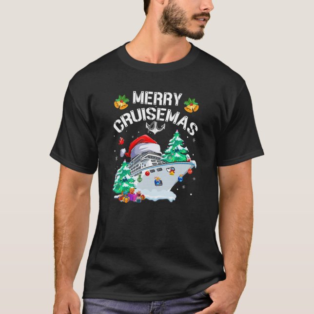 Merry Cruisemas Funny Cruise Frakt Family jul T Shirt (Framsida)