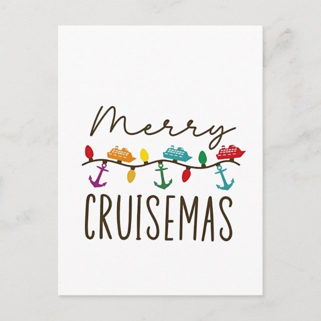Merry Cruisemas jul - matchning av julgrusfamiljen Inbjudan Vykort (Framsida)