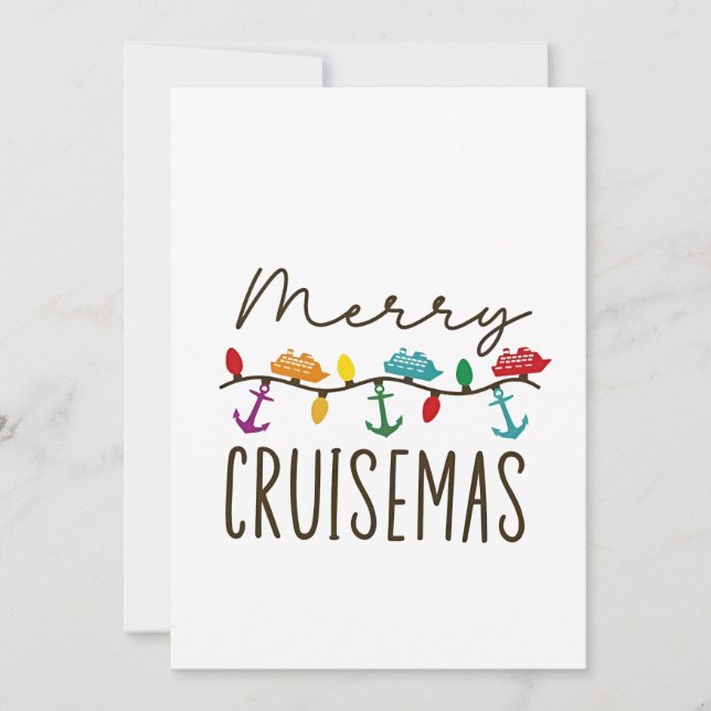 Merry Cruisemas jul - matchning av julgrusfamiljen Inbjudningar (Framsida)