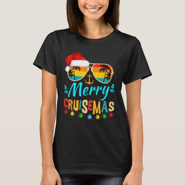 Merry Cruisemas jul Santa Reindeer Cruise T Shirt (Framsida)