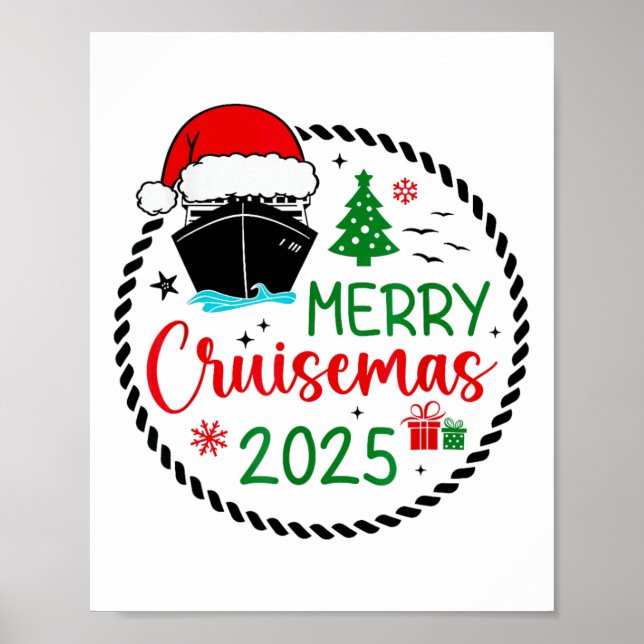 Merry Cruisemas Santa Hat Cruise Frakt jul Cr Poster (Framsidan)