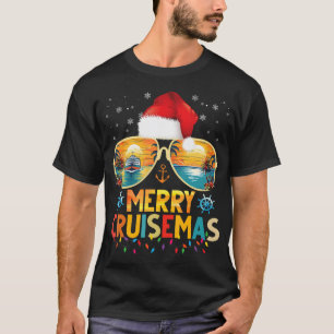 Merry Cruisemas Santa Hat Retro Cruise Frakt Krist T Shirt