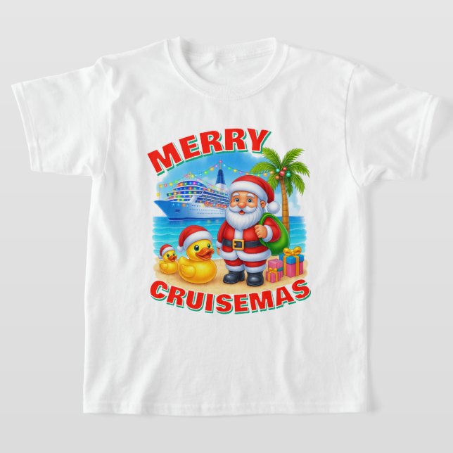 Merry Cruisemas Tropical Santa, Cruise Duck Shirt  T (Laydown)