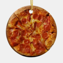 Merry Crustmas Deep Dish Pepperoni Pizza Julgransprydnad Keramik
