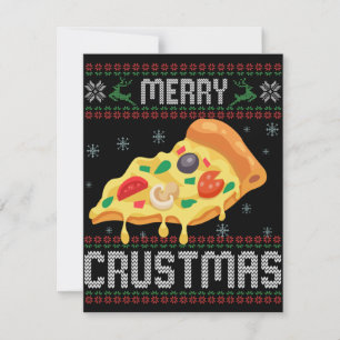 Merry Crustmas Funny jul Pizza Ugly Sweater Anteckningskort