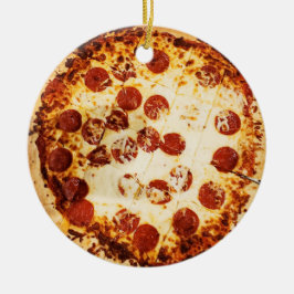 Merry Crustmas Funny Pepperoni Pizza jul Julgransprydnad Keramik