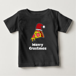 Merry Crustmas FUNNY PIZZA SLICE SANTA T Shirt