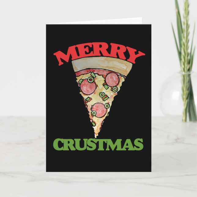 Merry Crustmas julpizza Helgkort (Framsida)