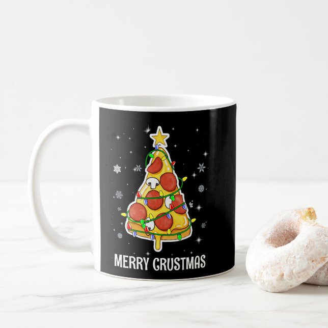 Merry Crustmas Pizza Julgran Julafton Gifts Kaffemugg (Med munk)