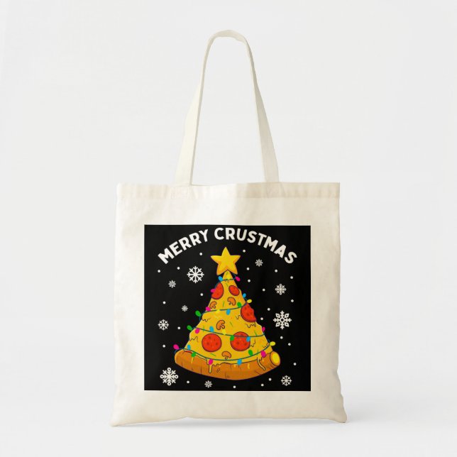 Merry Crustmas Pizza Julgran Julafton Gifts Kid Tygkasse (Framsidan)