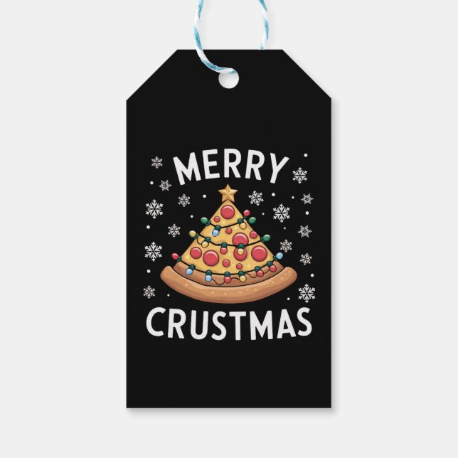 Merry Crustmas Pizza Julgran Julafton Gifts Presentetikett (Baksidan)