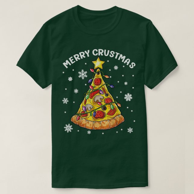 Merry Crustmas Pizza Julgran Pizza Älskare Xm T Shirt (Design framsida)