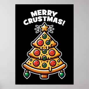 Merry Crustmas Pizza Träd - Nyj jul Poster