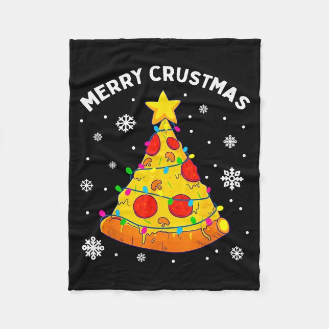 Merry Crustmas Zza Christmas Tree Xmas Kids Men  Fleecefilt (Framsidan)